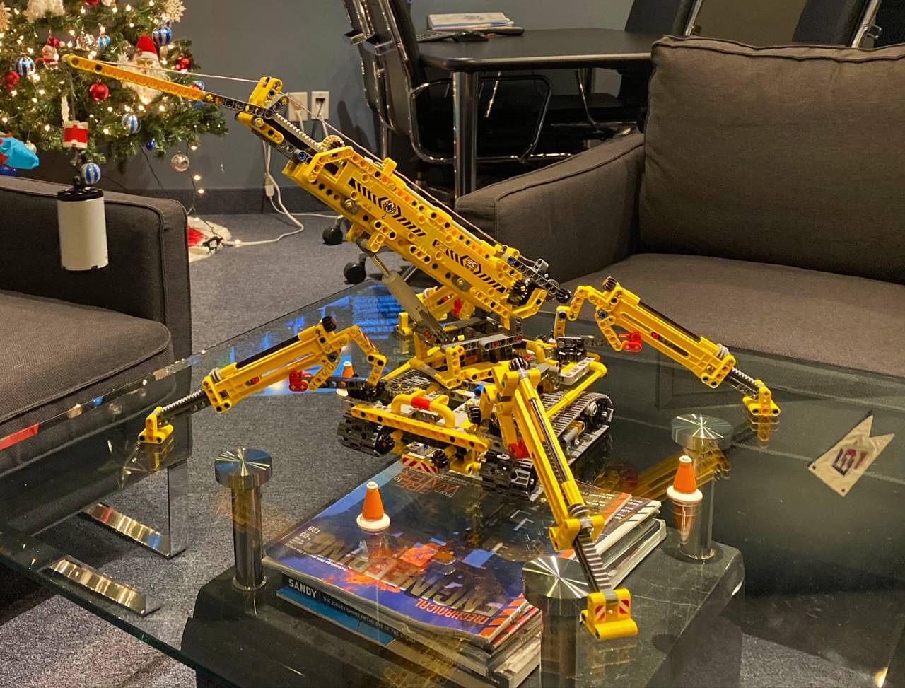Lego Crane Set Assembled In Office