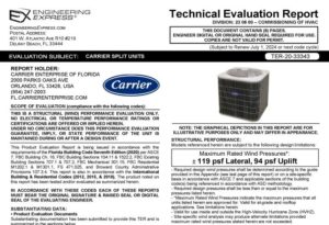 Carrier: Split Units Evaluation