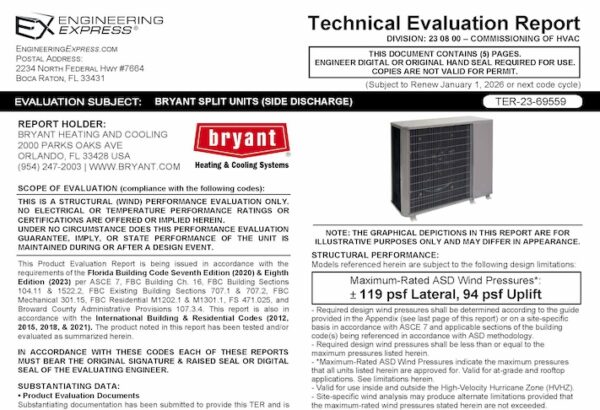 Bryant: Split System Units (Side Discharge) 2023 Update