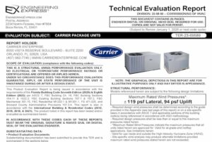 Carrier: Package Units Technical Evaluation