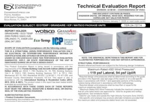 GrandAire / EcoTemp / ICP / Watsco: Package Units Evaluation Report