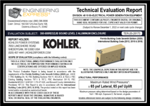 Kohler Power Systems: 350-500REOZJB Sound Level 2 Aluminum Enclosure (TER 20-28173)