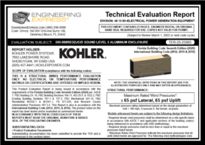 Kohler Power Systems: 350-500REOZJC/D Sound Level 2 Aluminum Enclosure (TER 20-25965)