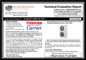 Toshiba: MCY Series VRF Units (TER 20-29836)