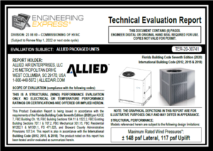 ALLIED AIR: ALLIED PACKAGED UNITS (TER 20-30741)