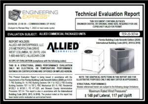 ALLIED AIR: ALLIED COMMERCIAL PACKAGED UNITS (TER 20-30744)