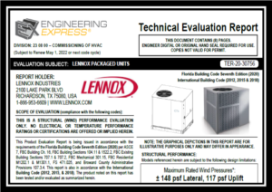 LENNOX INDUSTRIES: LENNOX PACKAGED UNITS (TER 20-30756)