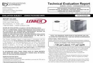 LENNOX INDUSTRIES: LENNOX PACKAGED UNITS TECHNICAL EVALUATION REPORT 2023 UPDATE