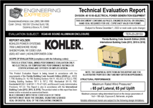 Kohler Power Systems: KG40-60 Sound Aluminum Enclosure (TER 20-28153)