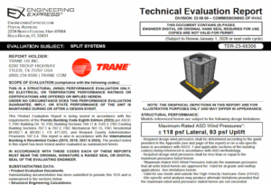 Trane: Split Systems Technical Evaluation Report
