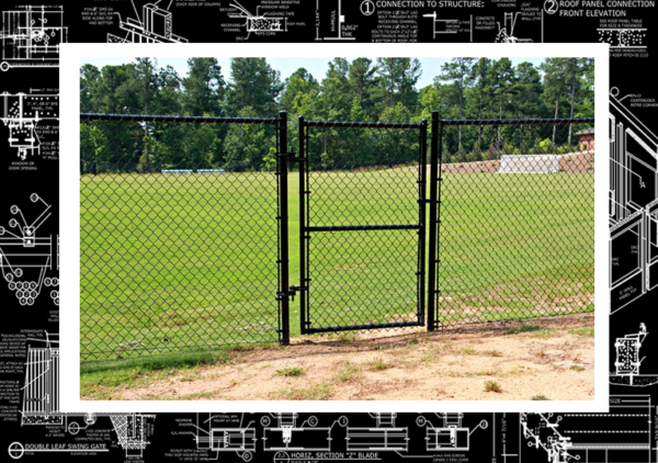 Chain link fence and gate