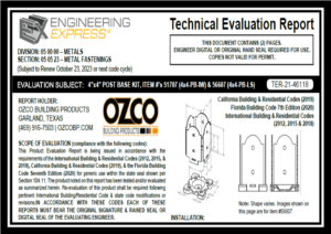 OZCO: 4 x 4 POST BASE KIT ITEM 51707 & 56607