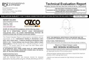 OZCO: Post to Beam Connector Kits Technical Evaluation Report 2023 Update