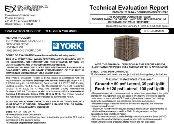 YORK INTERNATIONAL CORP. – YFE, YCE and YCG UNITS