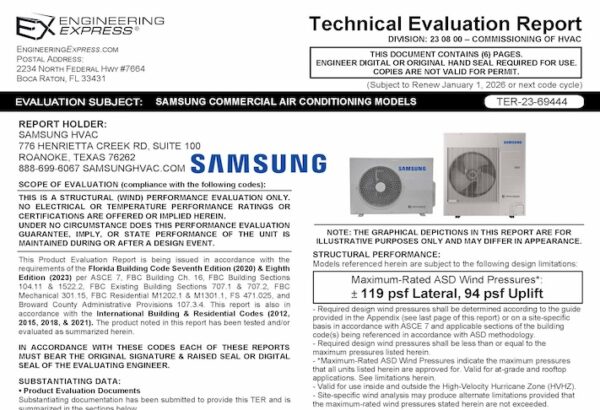 Samsung: Commercial Air Conditioning Models 2023 Update
