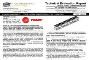 Trane: Sintesis Chiller Model RTAF 115-520 Ton