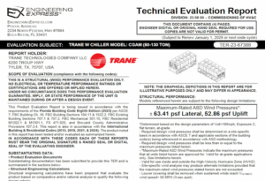 Trane: W Chiller Model CGAM (80 - 130 Tons) Units Technical Evaluation Report