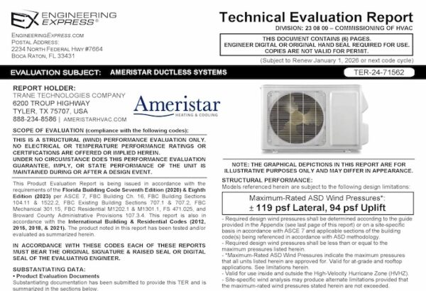 Ameristar: Ductless System Units 2023 Update