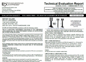 Skylift Hardware: Steel Saddle Riser – Standard, Heavy Duty, And Designer Line With Straps Technical Evaluation Report