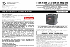 Goodman: A/C Split System Technical Evaluation 2023 Update