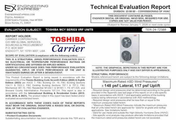 Toshiba: MCY Series VRF Units 2023 Update