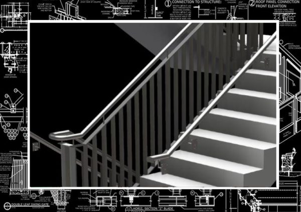 aluminum stair railing plan