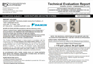 DAIKIN: Ductless and Ducted Systems Technical Evaluation Report