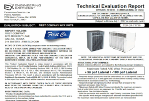 First Company: WCX Units Technical Evaluation Report