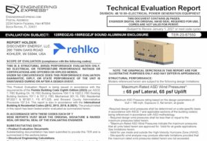 Rehlko: 125REOZJG-150REOZJF Sound Aluminum Enclosure Technical Evaluation Report