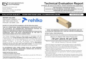 Rehlko: KD2000-2500 Sound Level 2 Aluminum Enclosure Technical Evaluation Report
