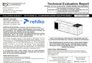 Rehlko: KD1750 Sound Level 2 Aluminum Enclosure And Qualifying Models Technical Evaluation Report