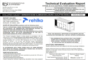 Rehlko: 600REOZVB Sound Aluminum Enclosure And Qualifying Models Technical Evaluation Report