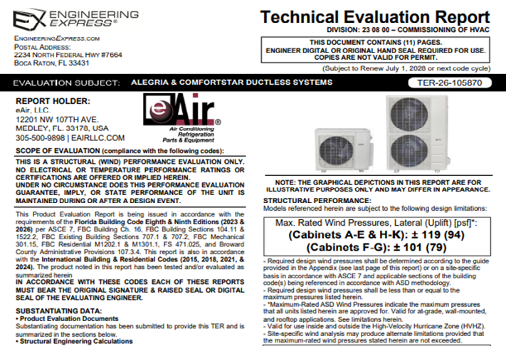 eAir: Alegria And Comfortstar Ductless Systems