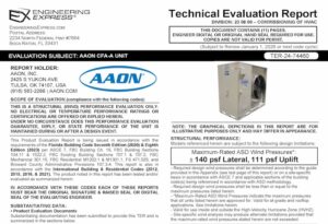 AAON: CFA-A Unit Technical Evaluation Report 2023 Update