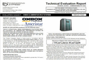 Oxbox And Ameristar: Split System Units Technical Evaluation Report