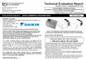 DAIKIN: Commercial Package Unit Technical Evaluation Report
