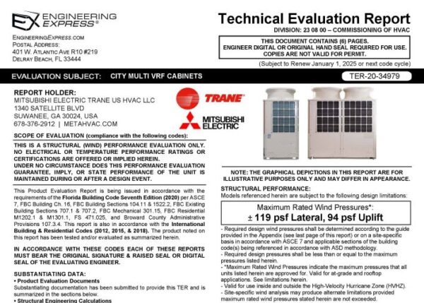 Mitsubishi Electric / Trane: City Multi VRF Cabinets