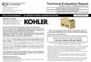 Kohler Power Systems: 80-100REOZJ Sound Aluminum Enclosure Technical Evaluation Report 2023 Update
