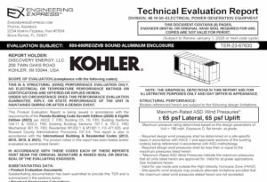 Kohler Power Systems: 500-600REOZVB Sound Aluminum Enclosure Technical Evaluation Report 2023 Update