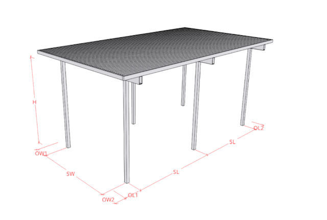 U-Bent Walkway Cover Calculator