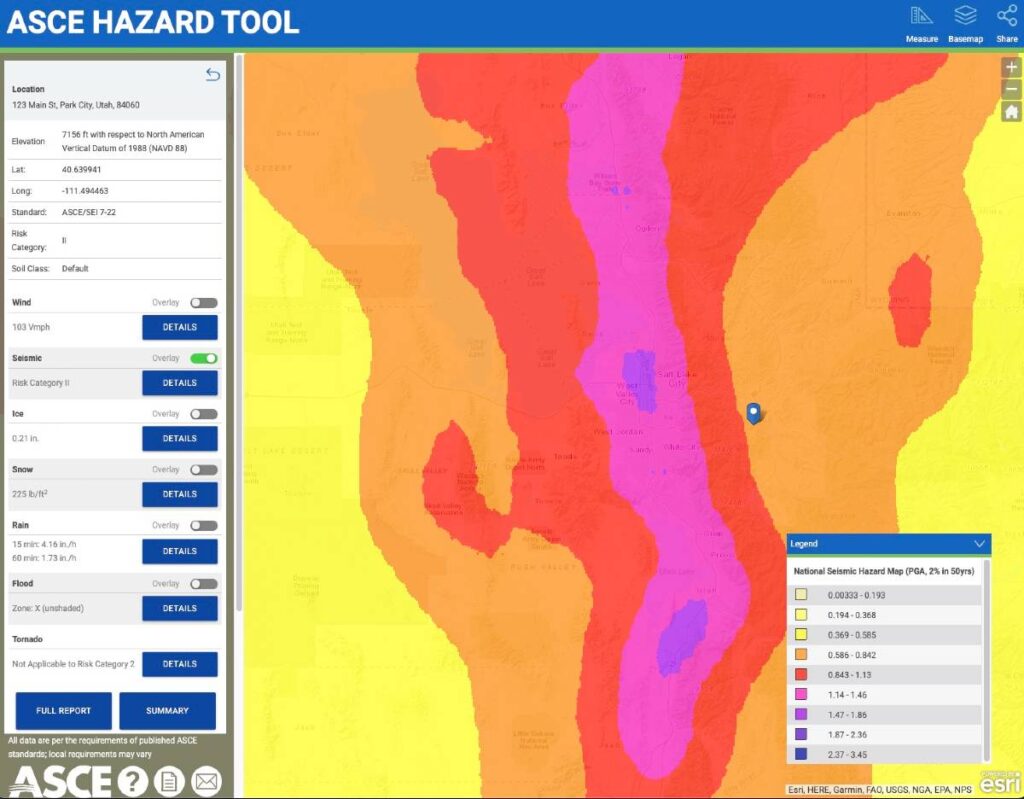 ASCE Hazard Tool Summary