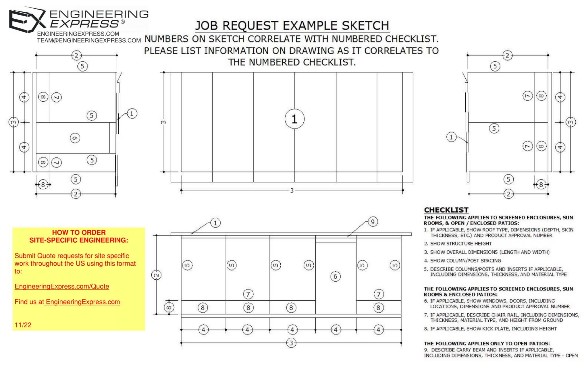 Engineering Express-Sunroom Sketch Example