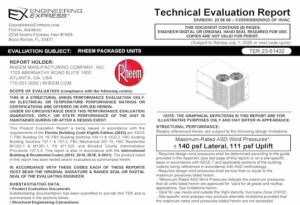Rheem: Commercial Packaged Units Technical Evaluation Report 2023 Update