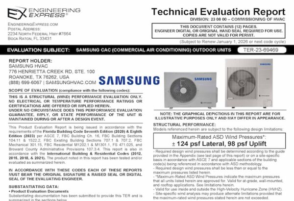 Samsung: Commercial Air Conditioning (CAC) Outdoor Units 2023 Update