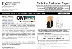 Hillman Group: 4x6 Post Base Connector (Item No. 56604) Technical Evaluation Report 2023 Update