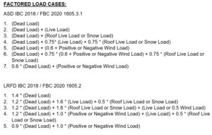 ASCE 7-16 Factored Load Cases