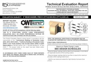 Hillman Group: 6" Beam Hanger - Item No. 51714 (6-BH-IW) And 57714 (6-BH-LS) Technical Evaluation Report 2023 Update
