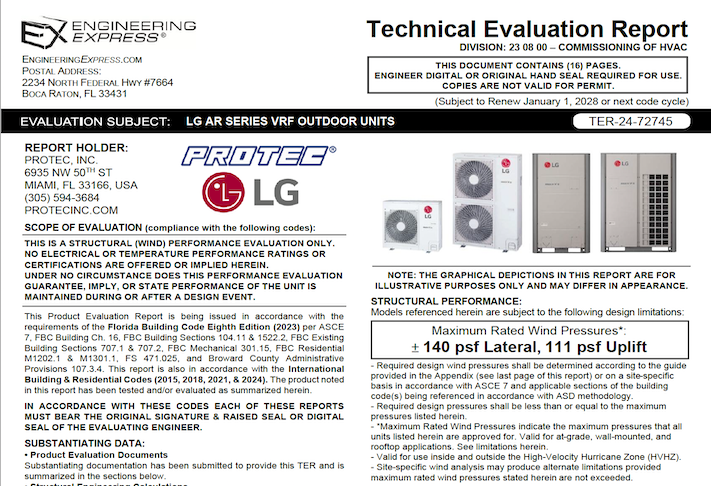 LG AR Series VRF Outdoor Units Evaluation Report 2023 Update