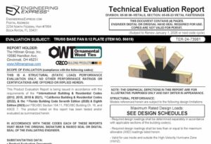 Hillman Group: Truss Base Fan 8:12 Plate (item no. 56619) Technical Evaluation Report 2023 Update