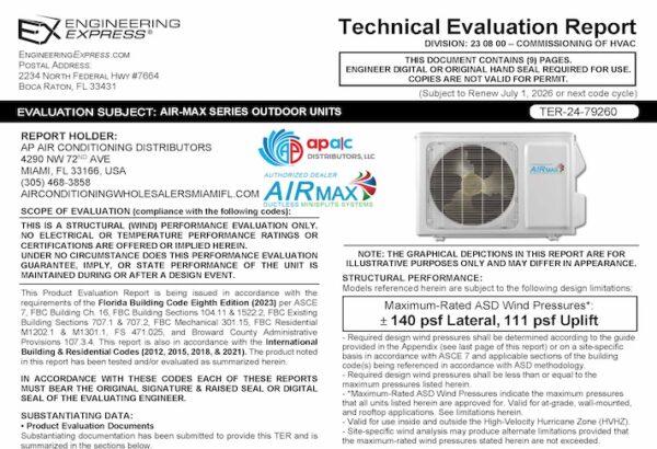 AP Air: Air-Max Series Outdoor Units Technical Evaluation Report 2023 Update